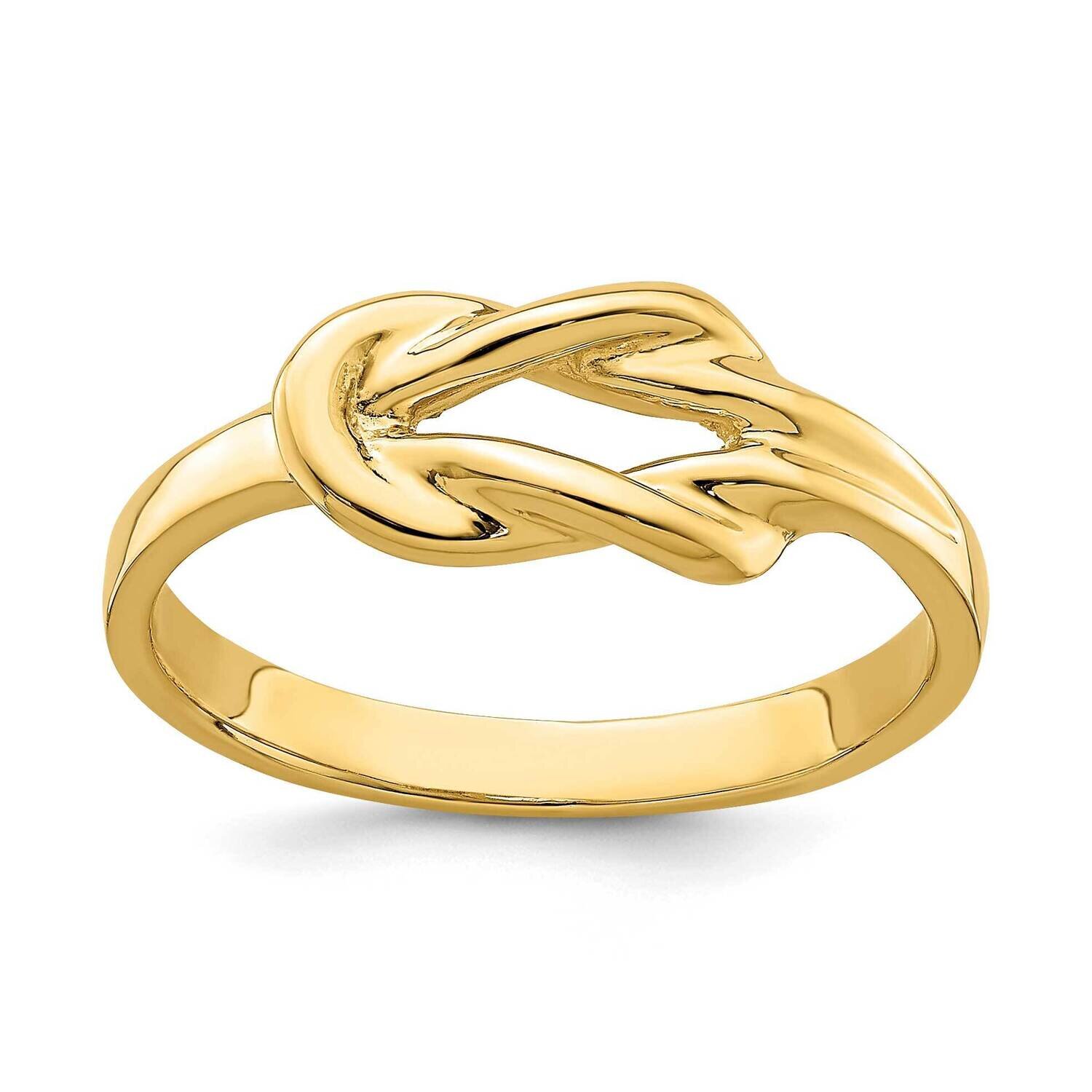 Freeform Love Knot Ring 14k Gold Polished R765