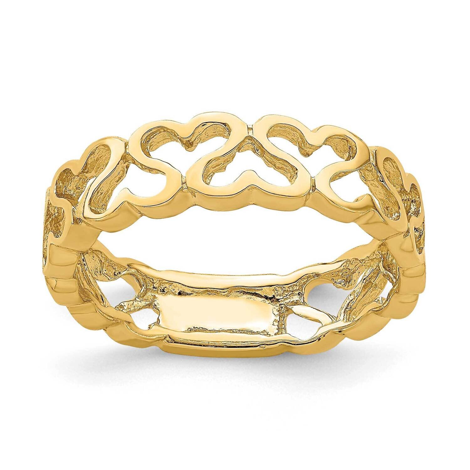 Heart Band 14k Gold Polished R777, MPN: R777,