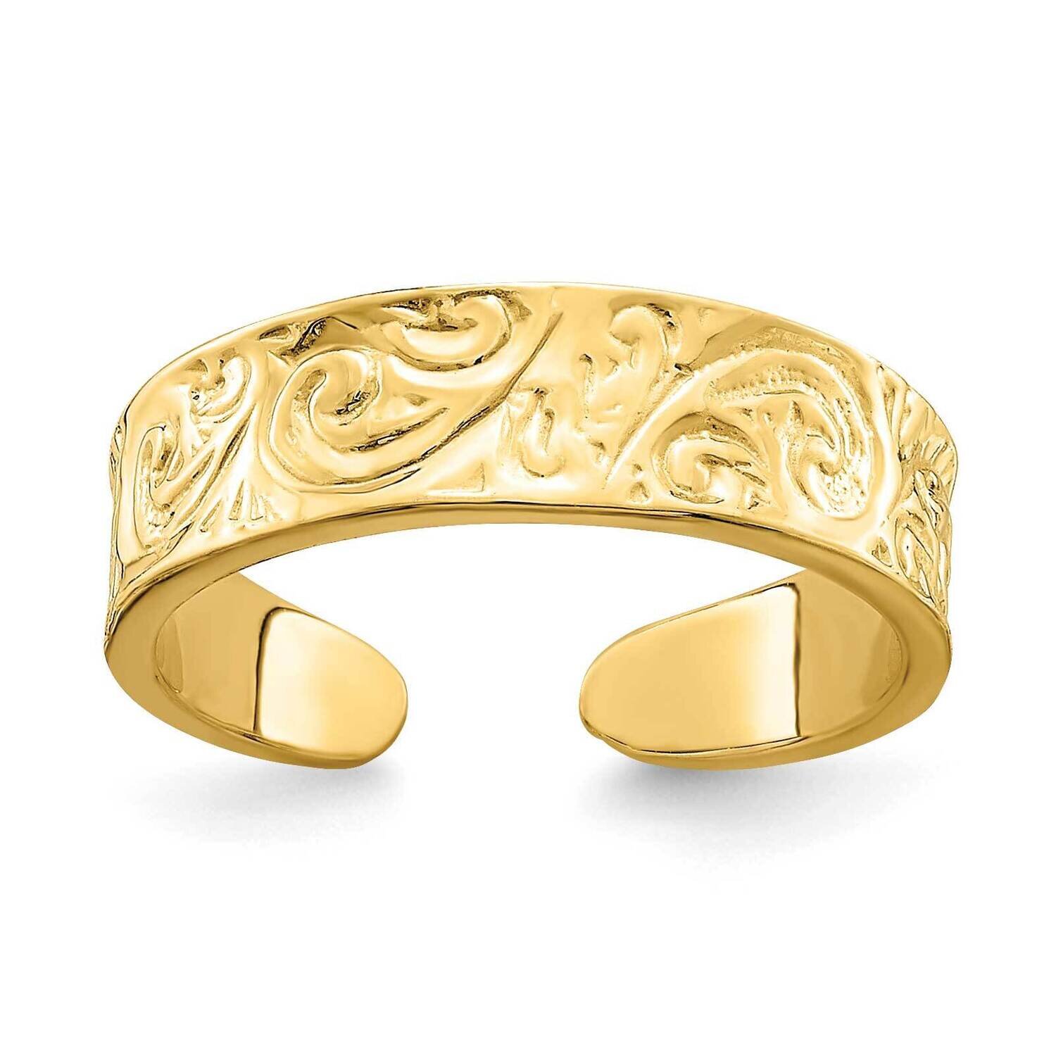 Adjustable Scroll Pattern Toe Ring 14k Gold R788, MPN: R788, 883957670126