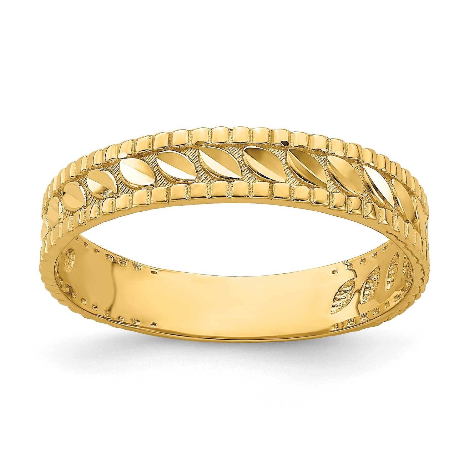 Leaf Engraved Thumb Ring 14k Gold Diamond-cut R797, MPN: R797, 196904048139