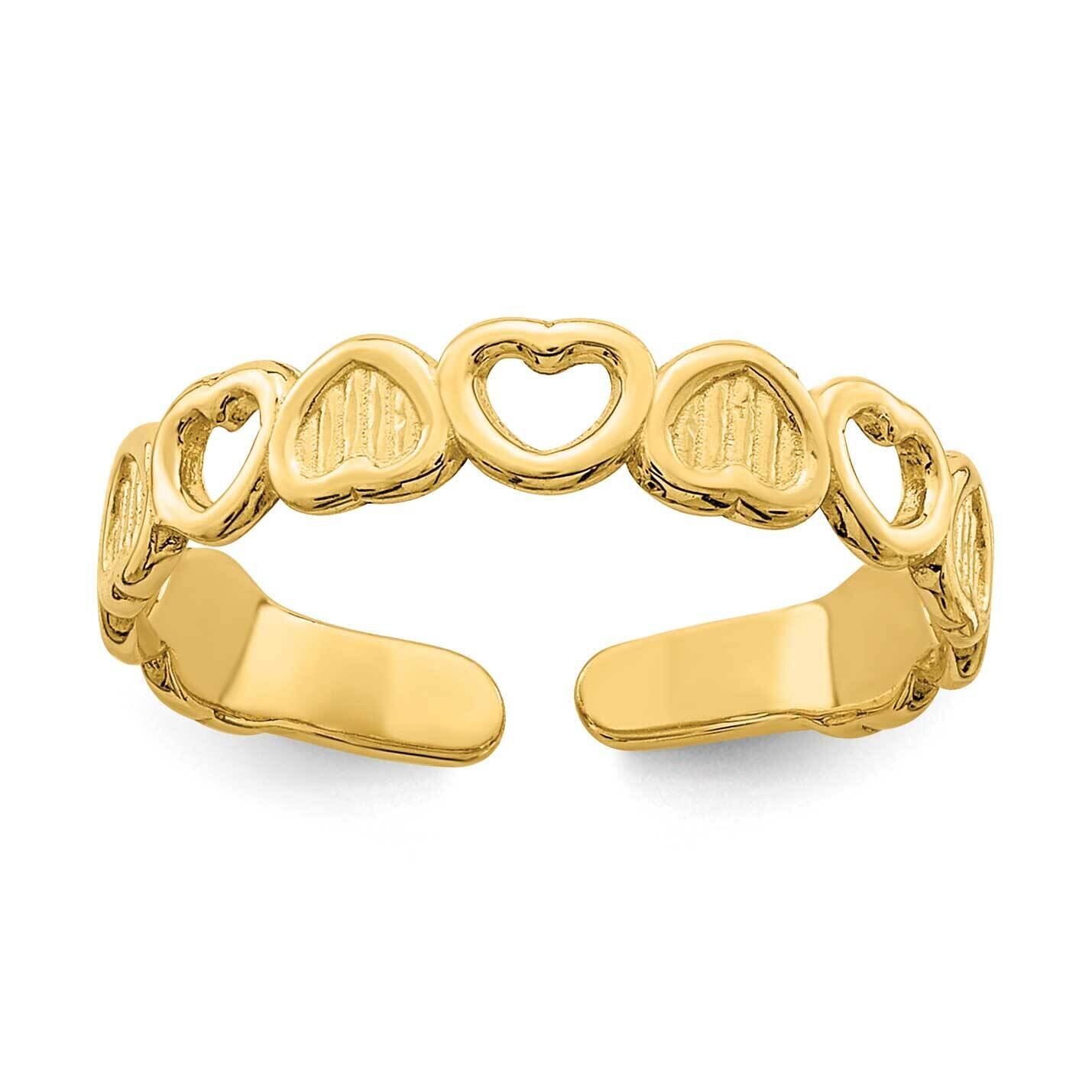 Adjustable Heart Toe Ring 14k Gold R798