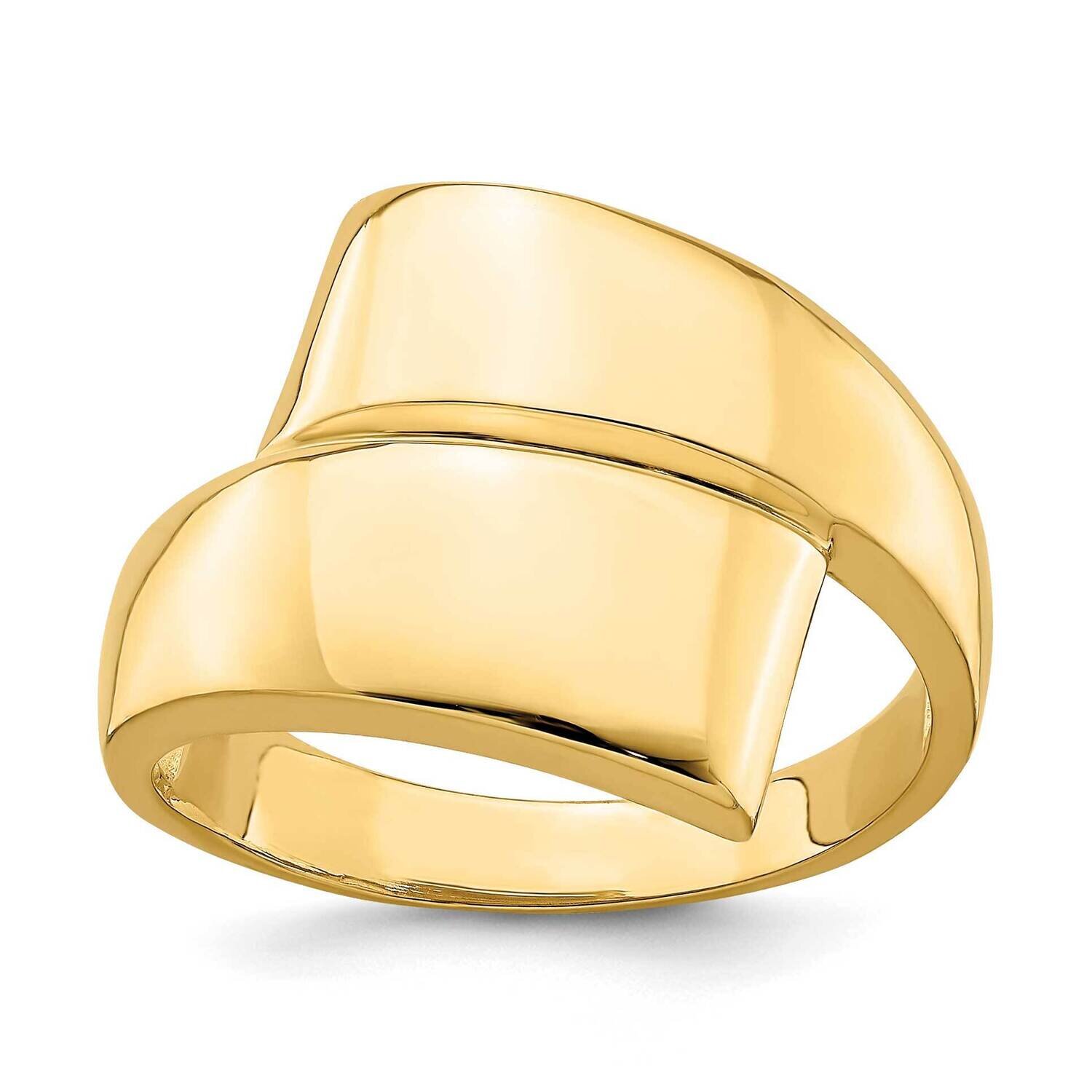 Ladies Cross Over Ring 14k Gold Polished R844, MPN: R844, 196904046135