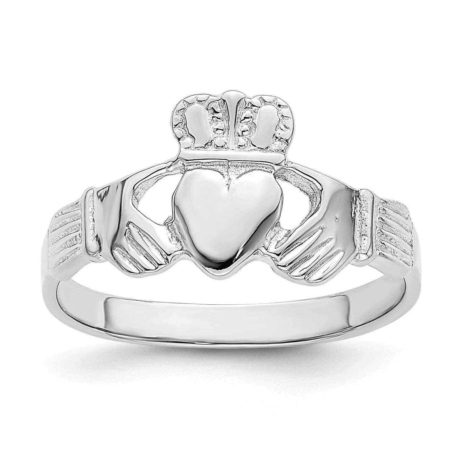 Claddagh Ring 14k White Gold R869