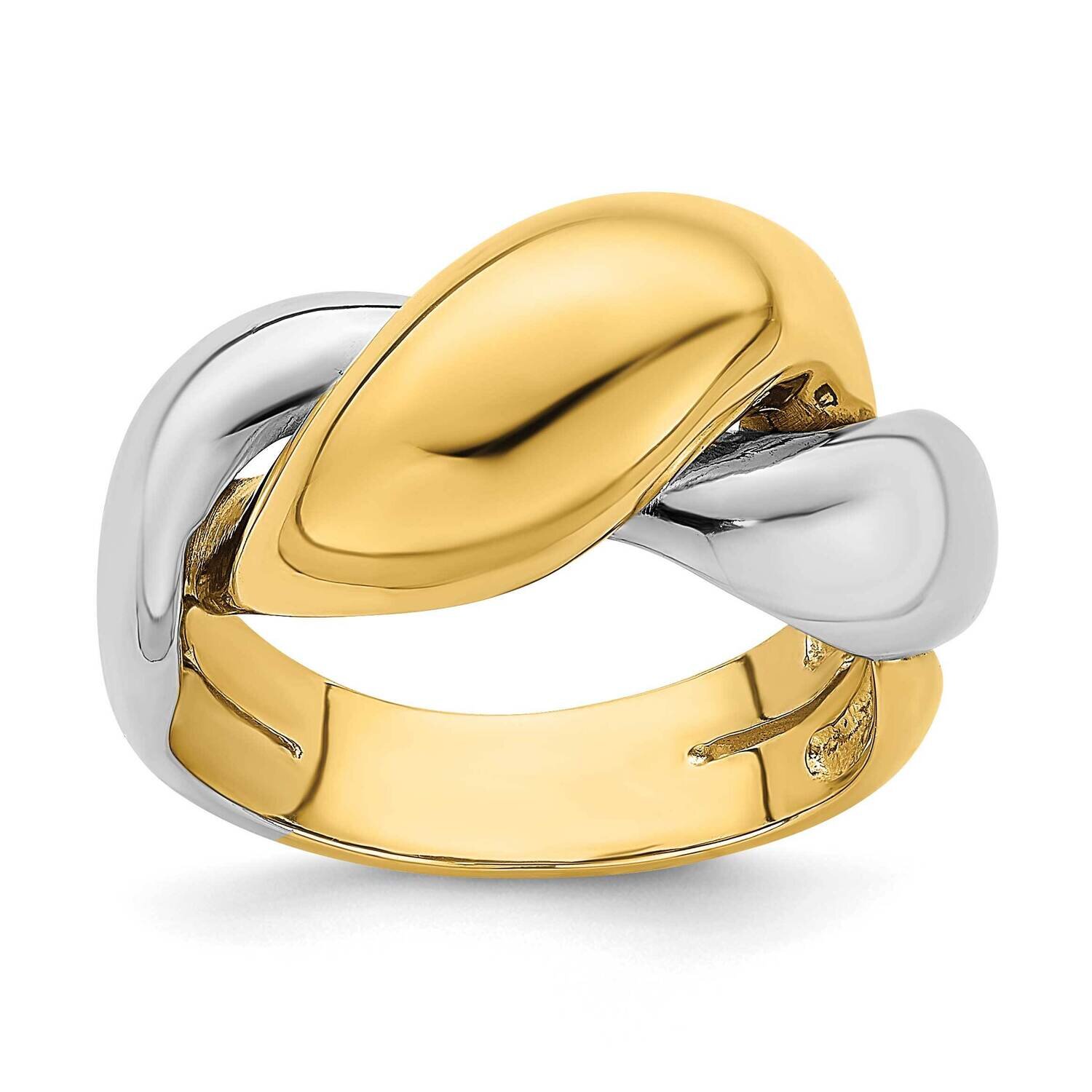 Polished Twisted Dome Ring 14k Two-tone Gold R876