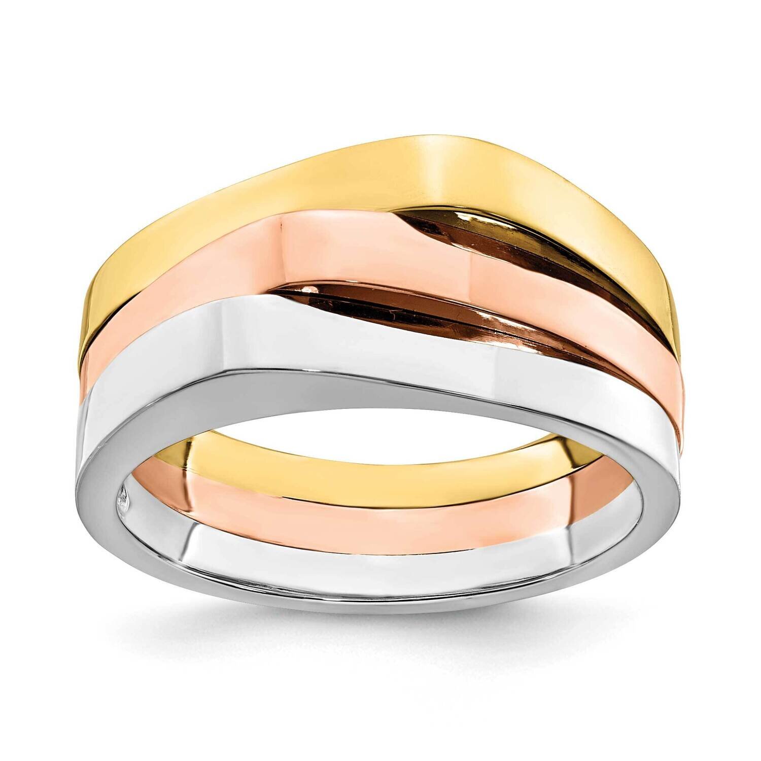 Triple Peaked Top Band 14k Tri-Color Gold R884, MPN: R884, 196904044834