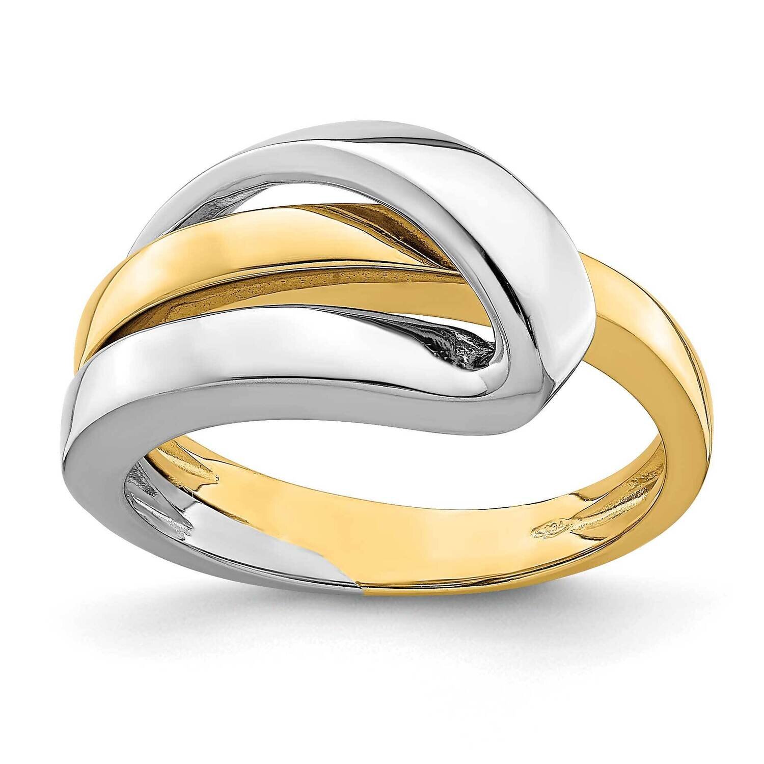 Polished with Folded Design Band 14k Two-tone Gold R897, MPN: R897, 196904044339