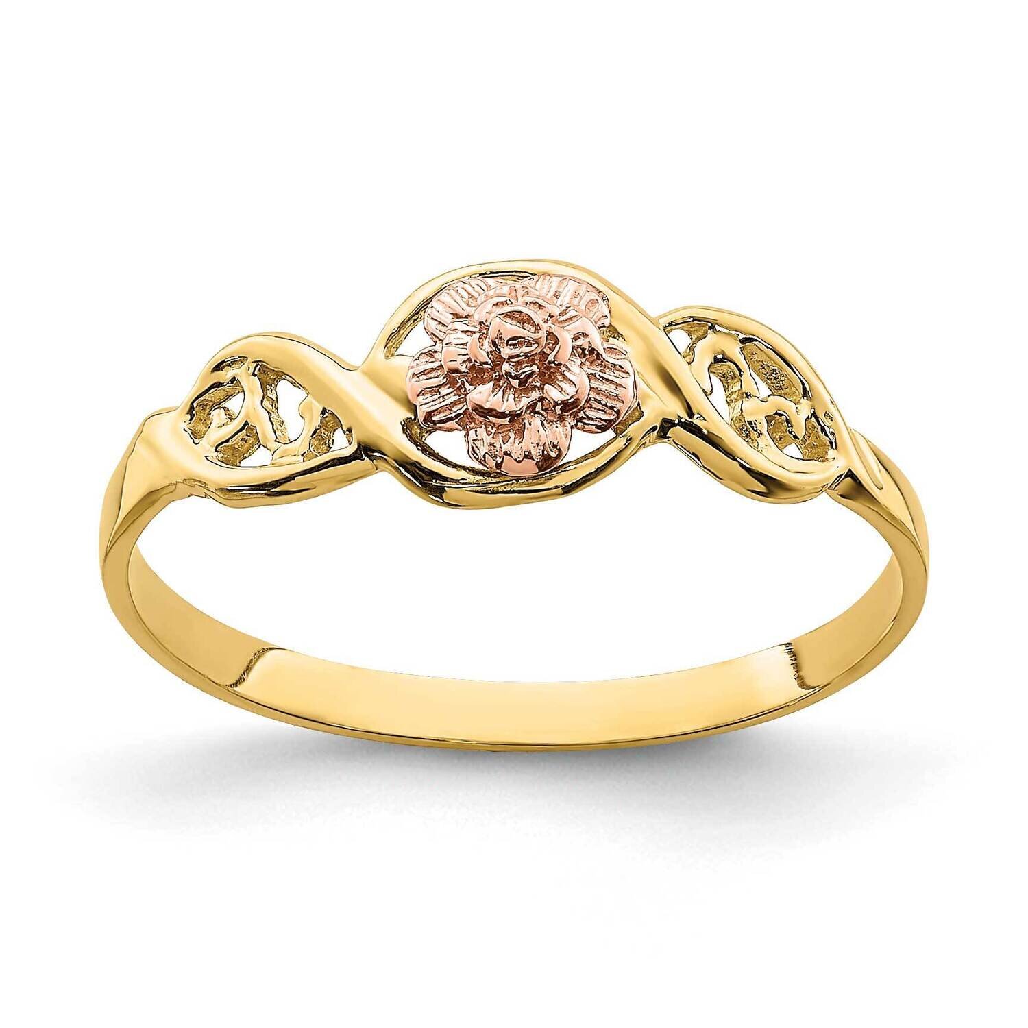 Flower Ring 14k Two-tone Gold R932