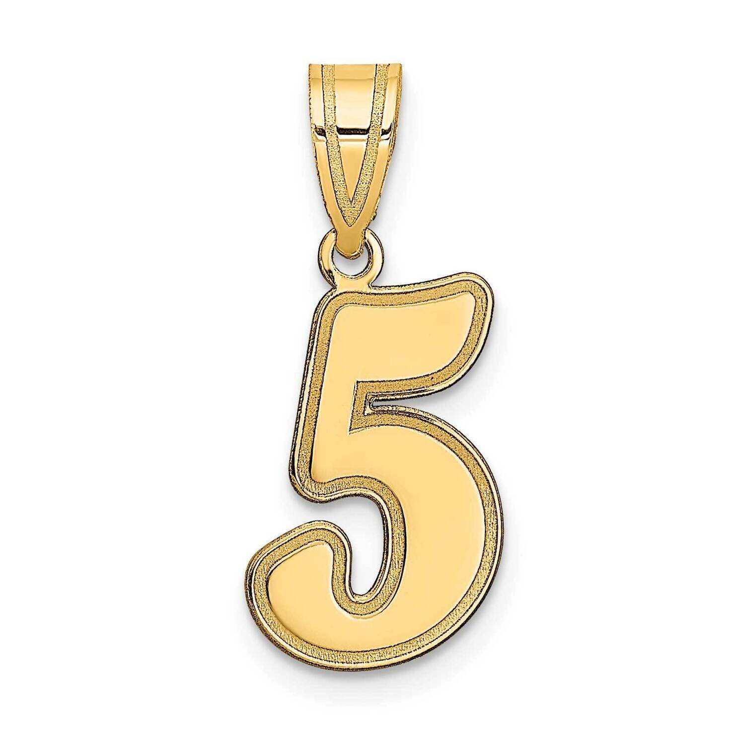 Script Number 5 Pendant 14k Gold Polished SCN05, MPN: SCN05, 196904086292