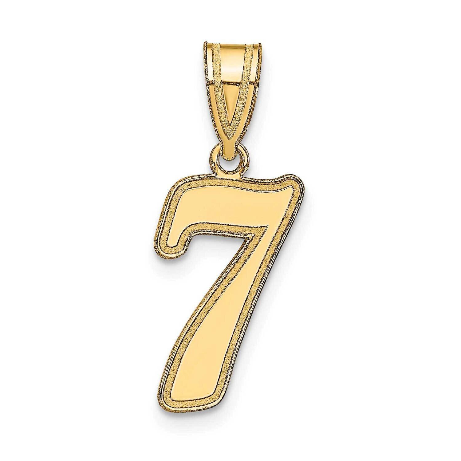 Script Number 7 Pendant 14k Gold Polished SCN07, MPN: SCN07, 196904086308