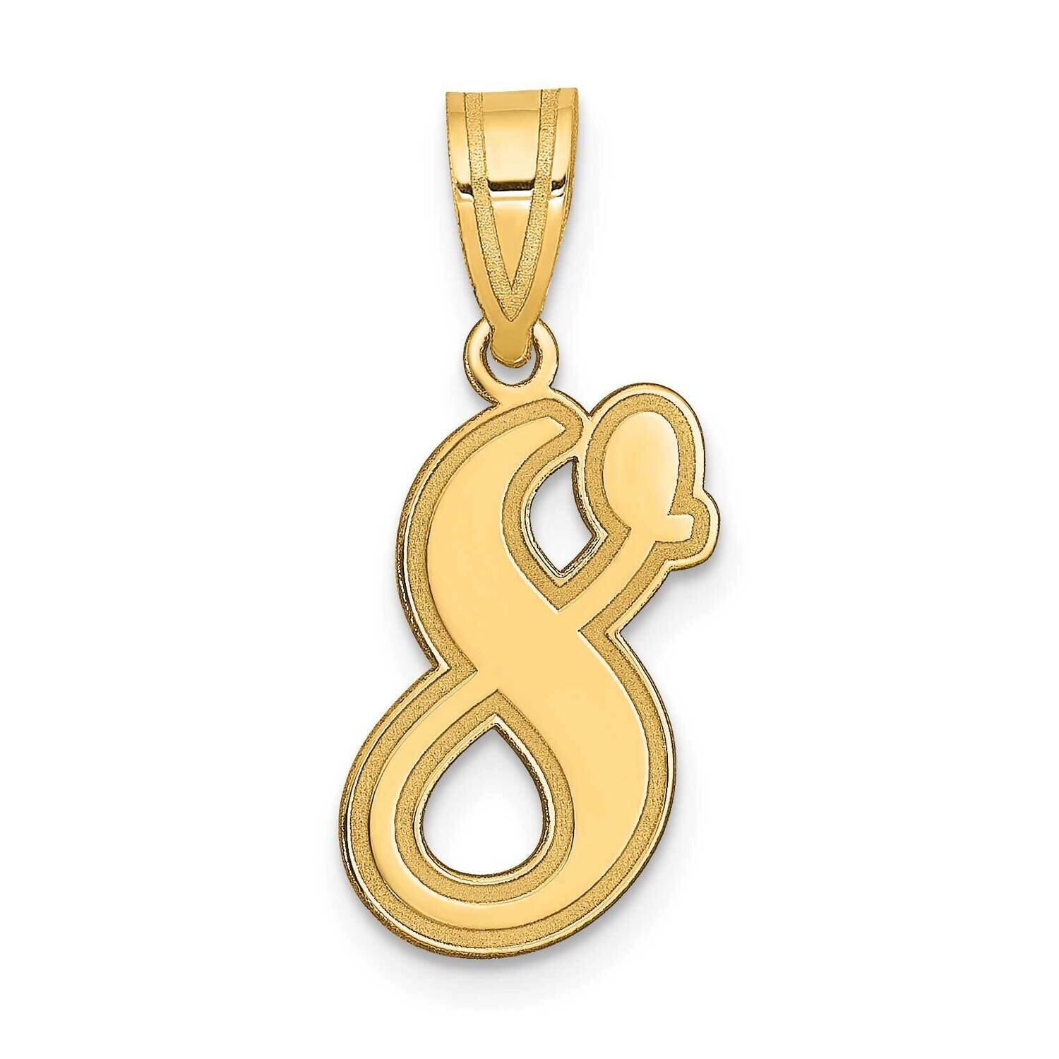 Script Number 8 Pendant 14k Gold Polished SCN08, MPN: SCN08, 196904085189