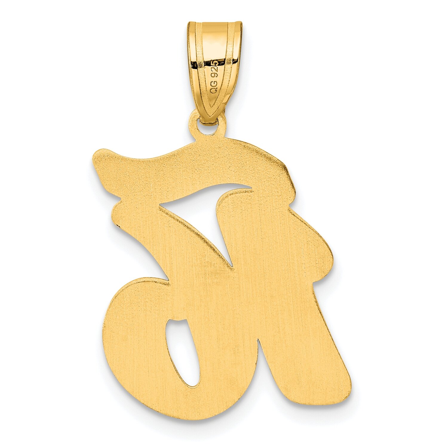 Script Number 16 Pendant 14k Gold Polished SCN16