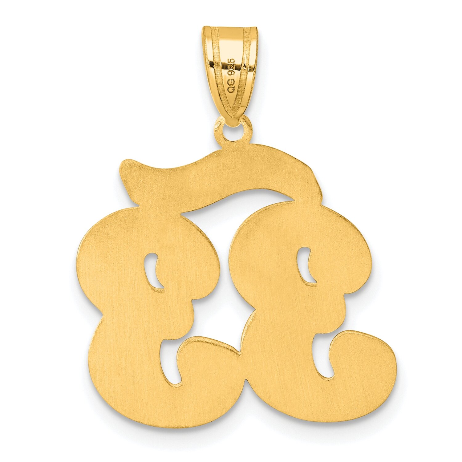 Script Number 33 Pendant 14k Gold Polished SCN33, MPN: SCN33, 196904078457