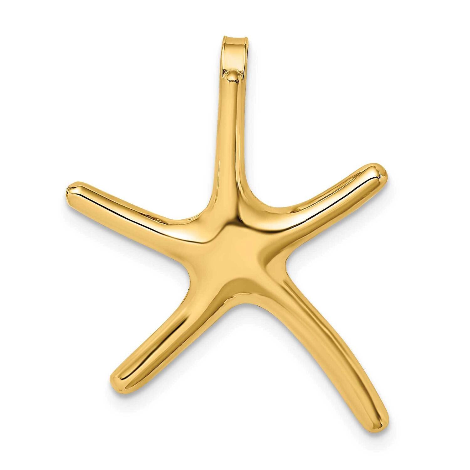 Polished Starfish Charm 14k Gold 2-D SL609