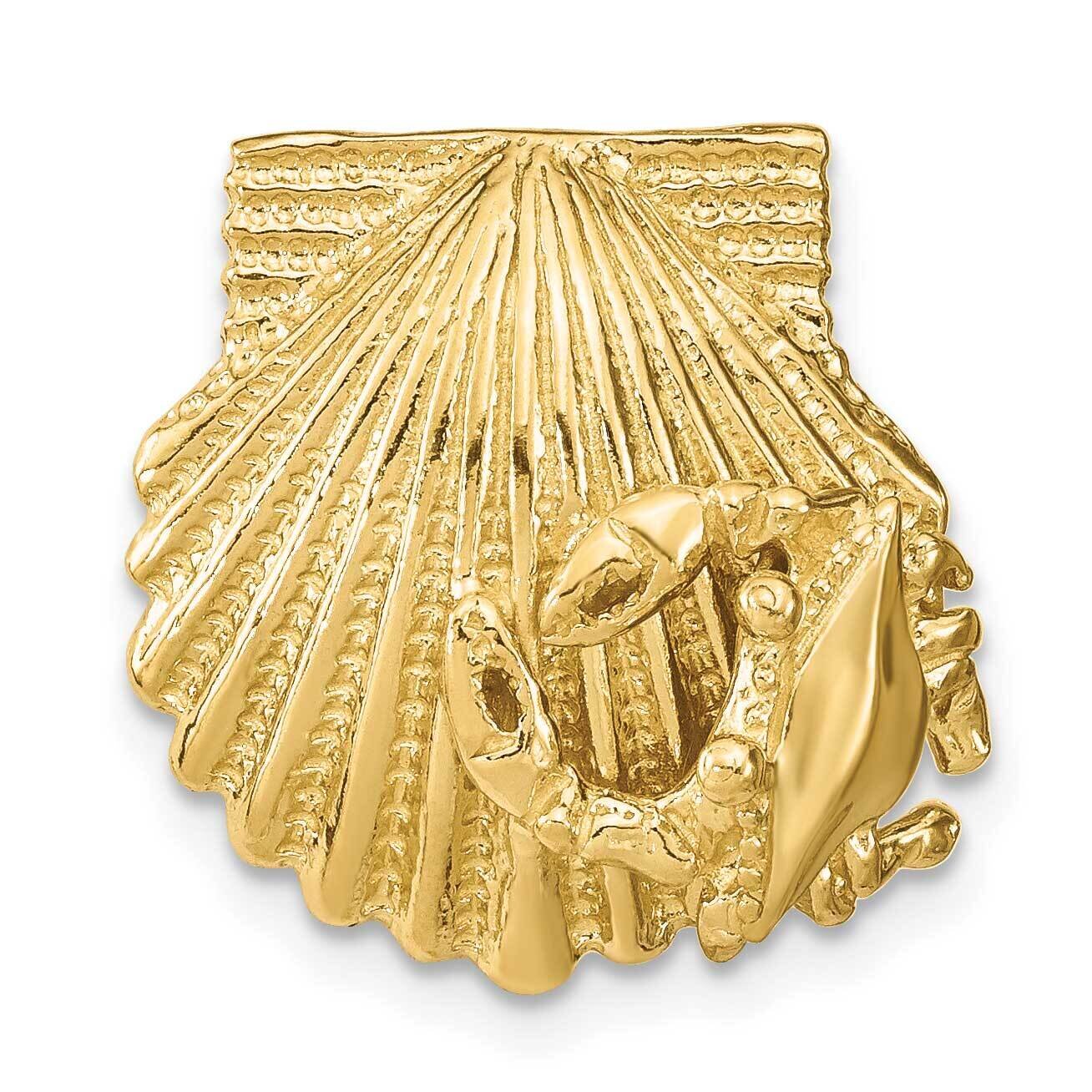 Scallop Shell with Crab Pendant 14k Gold SL615, MPN: SL615, 637218060306