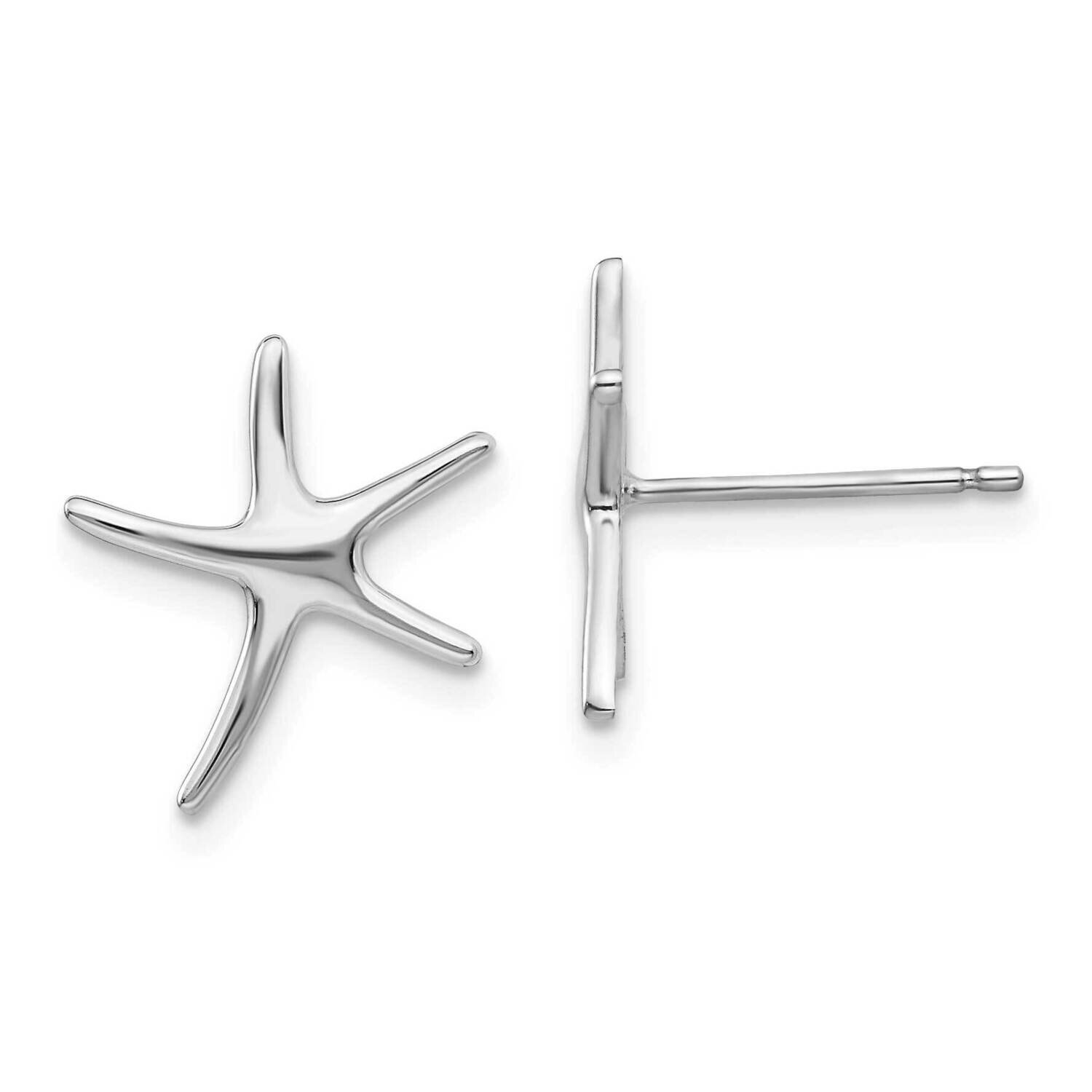 Mini Starfish Earrings 14k White Gold Polished TE624W