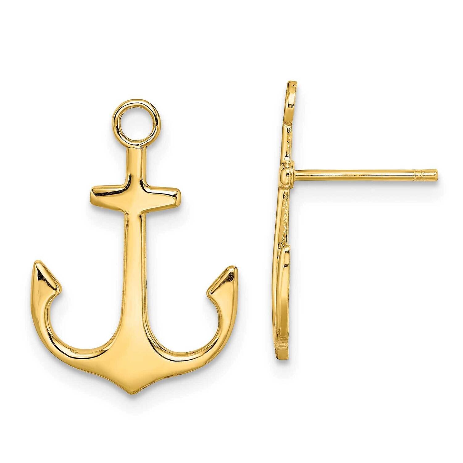 2-D Anchor Post Earrings 14k Gold Polished TE753, MPN: TE753, 637218013456