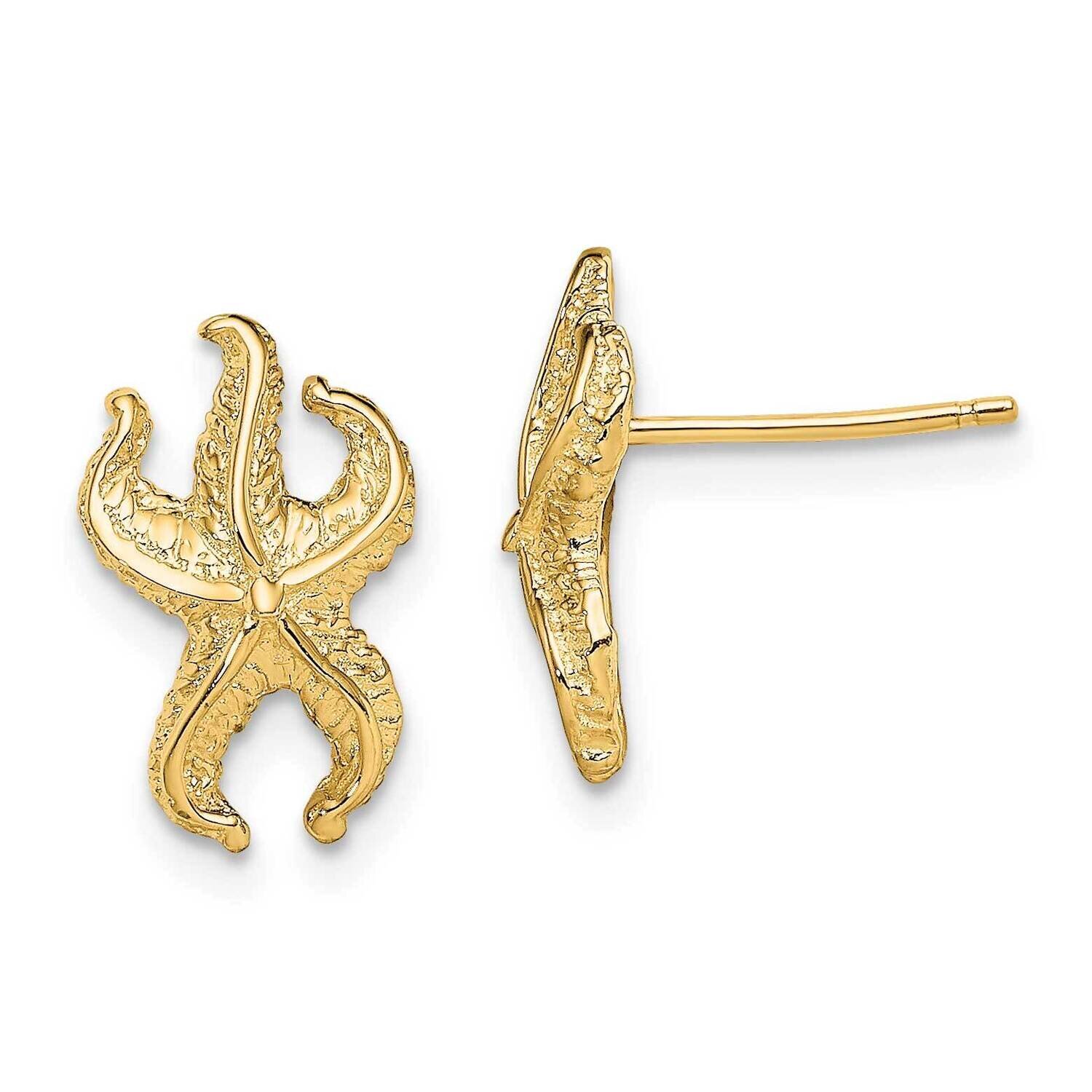 Starfish Post Earrings 14k Gold TE781, MPN: TE781, 637218038169