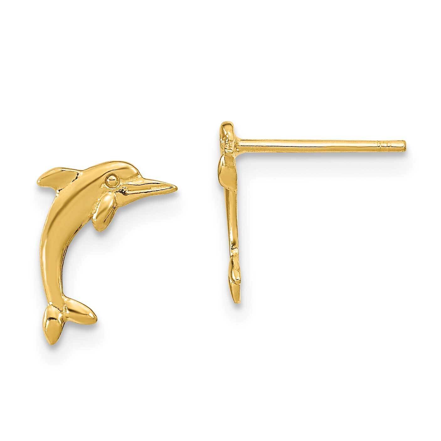 Dolphin Post Earrings 14k Gold TE798