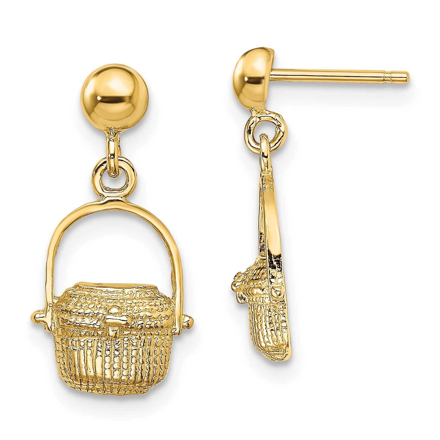 Nantucket Basket Earrings (3of3) 2-D 14k Gold TE807