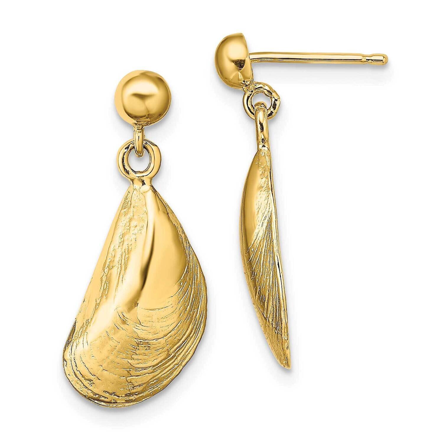 Mussel Shell Dangle Earrings Hp (2 of 2) 14k Gold TE853, MPN: TE853, 637218103843
