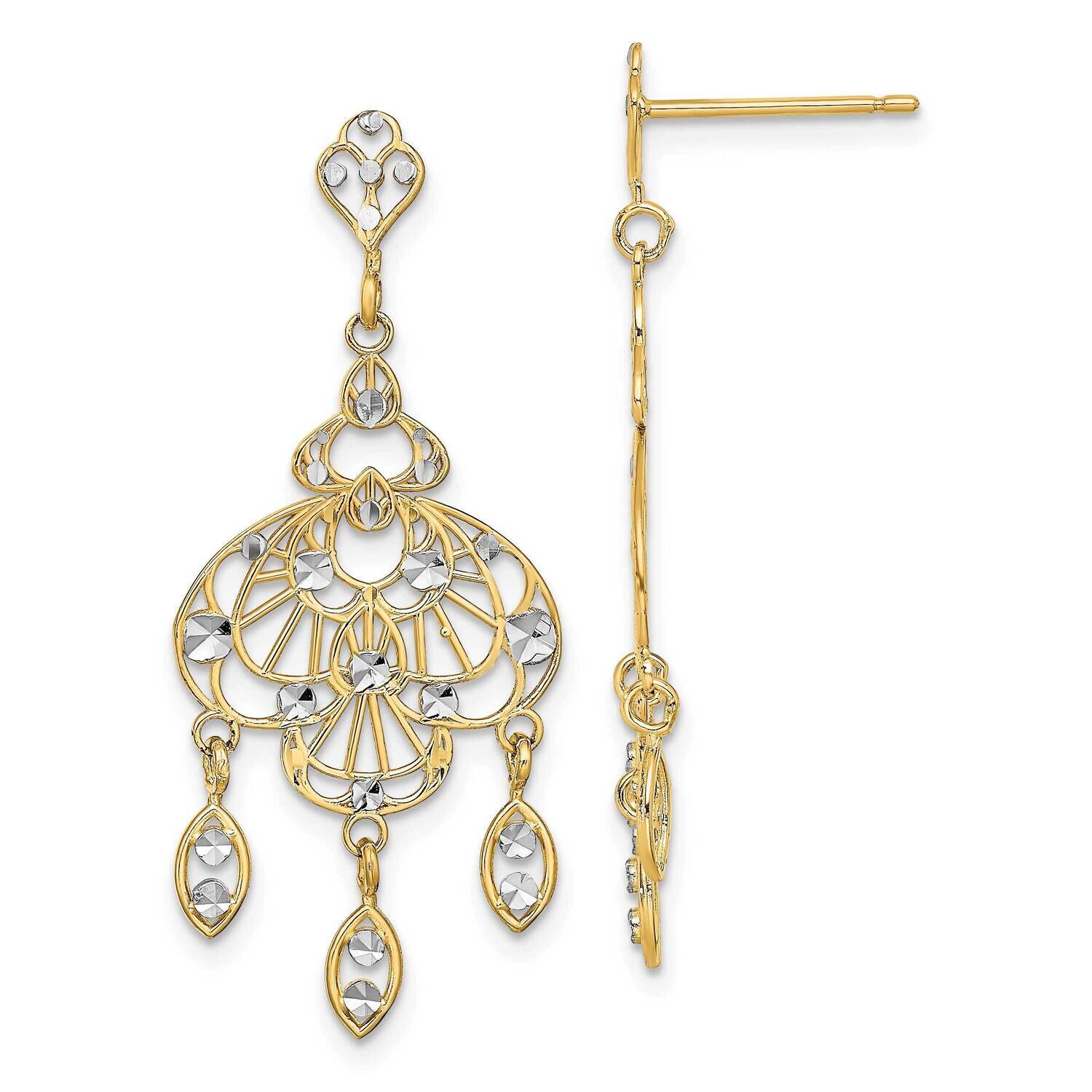 Chandelier Fancy Earrings 14k Gold Rhodium TE928, MPN: TE928, 637218110896