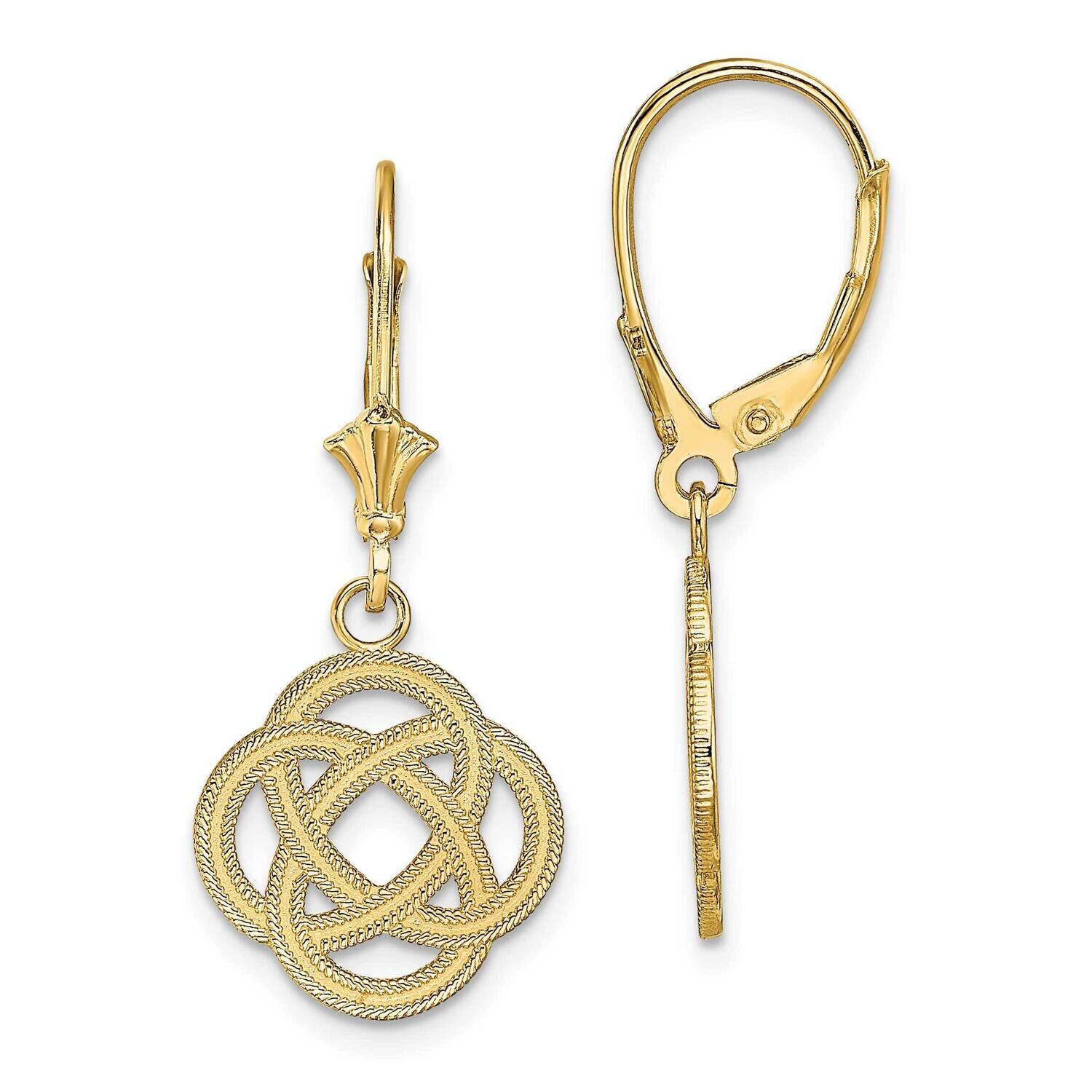 Small Celtic Eternity Knot Circle Leverback Earrings 14k Gold TF1789, MPN: TF1789, 637218176908
