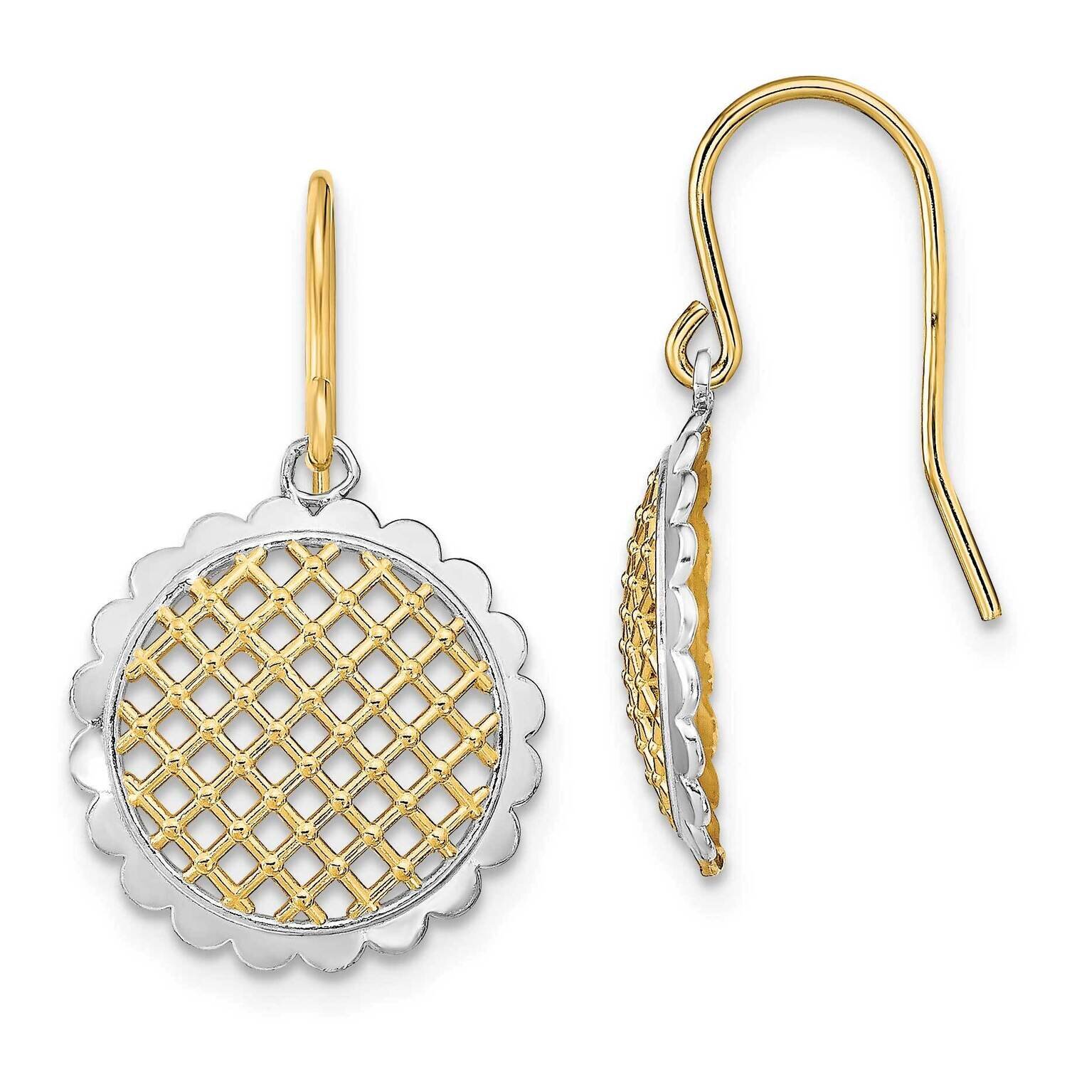 Fancy Dangle Wire Earrings 14k Gold Rhodium TF1886, MPN: TF1886, 637218148486