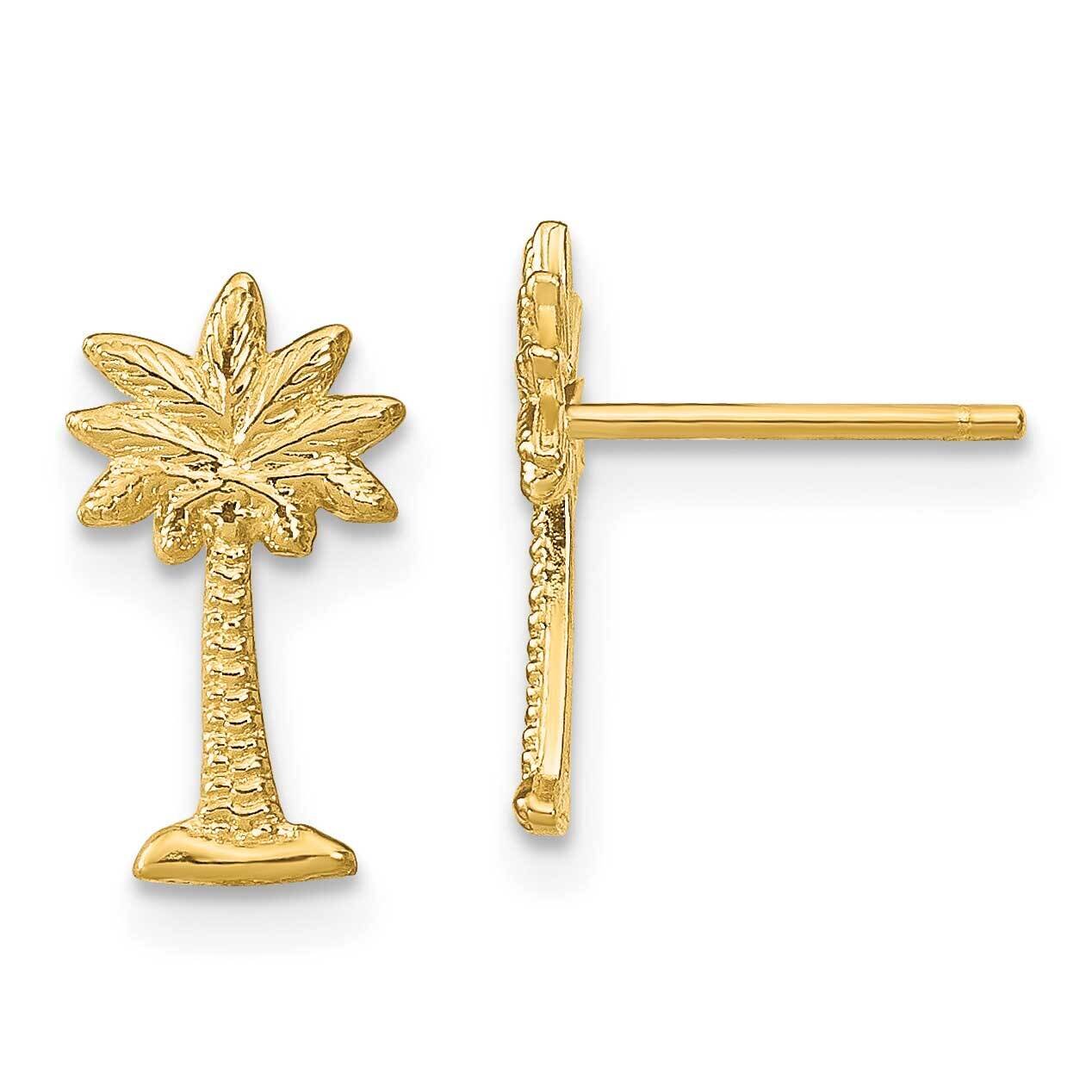 Palm Tree Post Earrings 14k Gold TF1923, MPN: TF1923, 637218126910