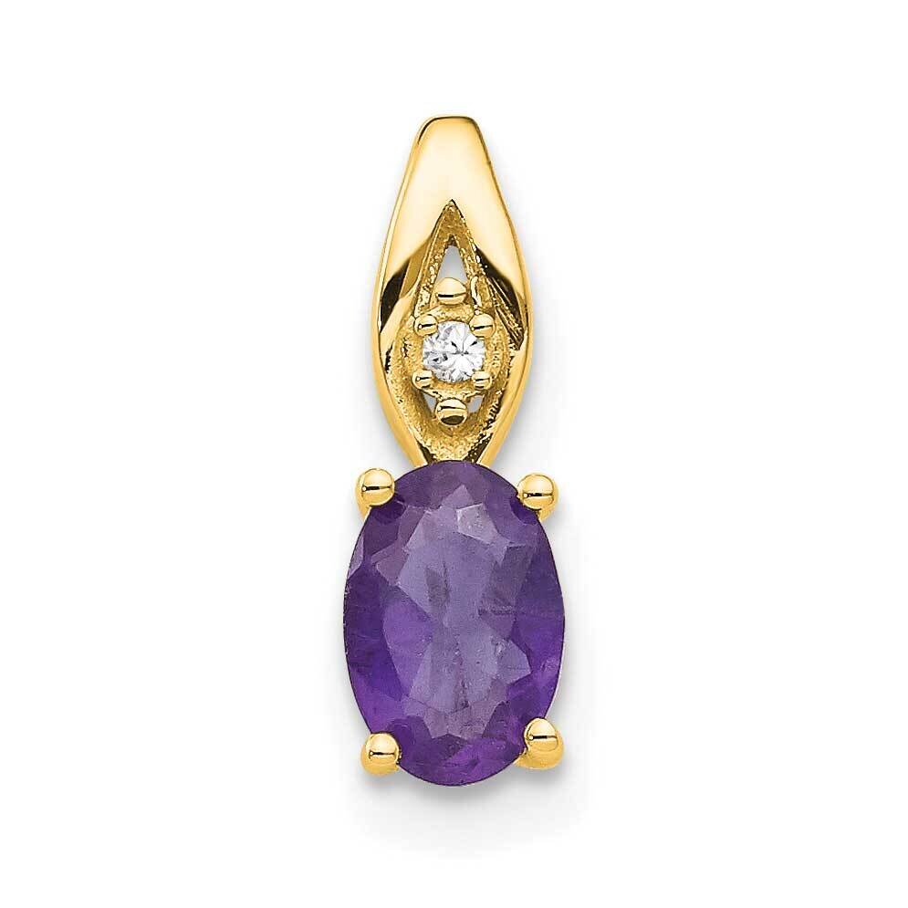 Amethyst Diamond Pendant 14k Gold XBS589, MPN: XBS589,