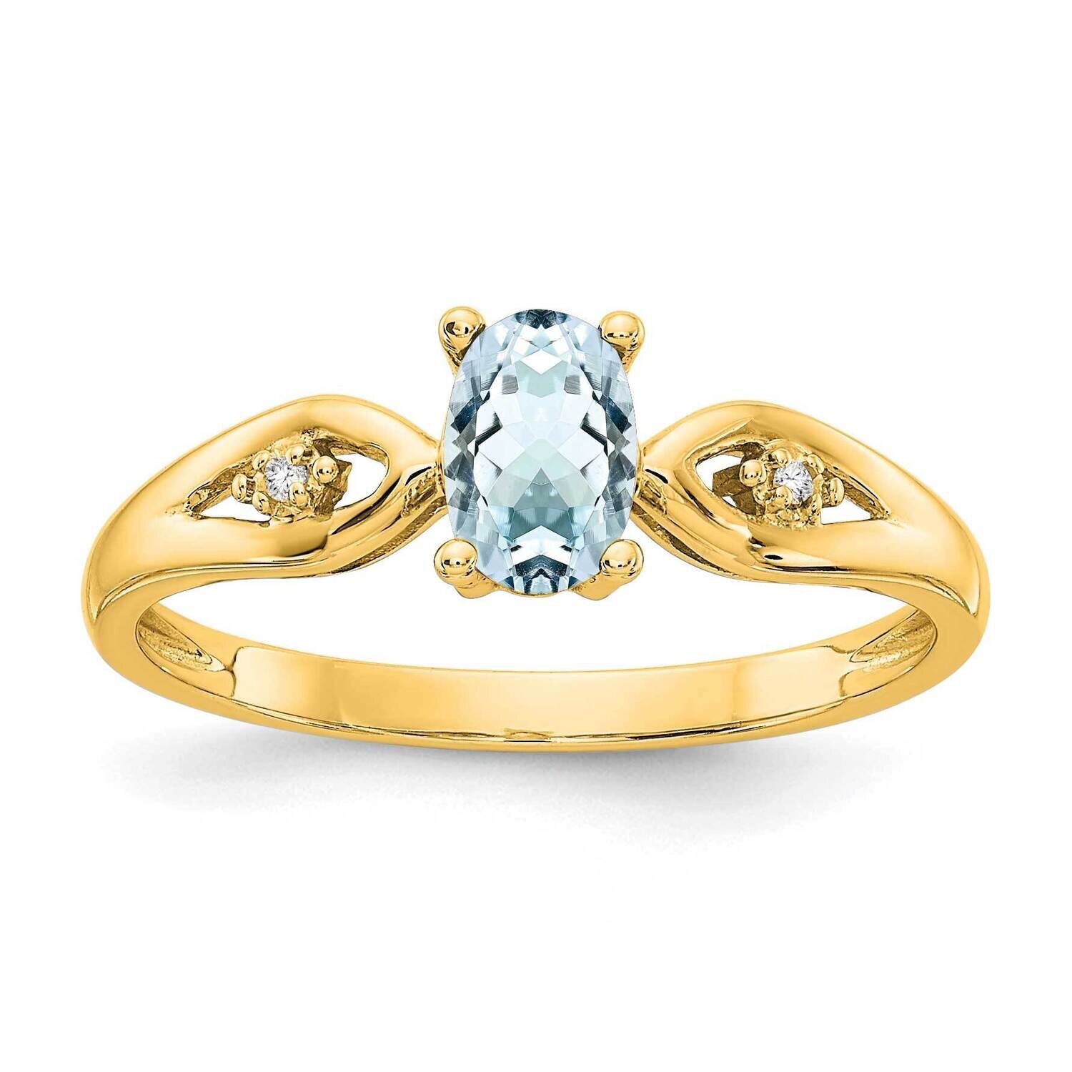 Aquamarine Diamond Ring 14k Gold XBS590, MPN: XBS590, 196904022245