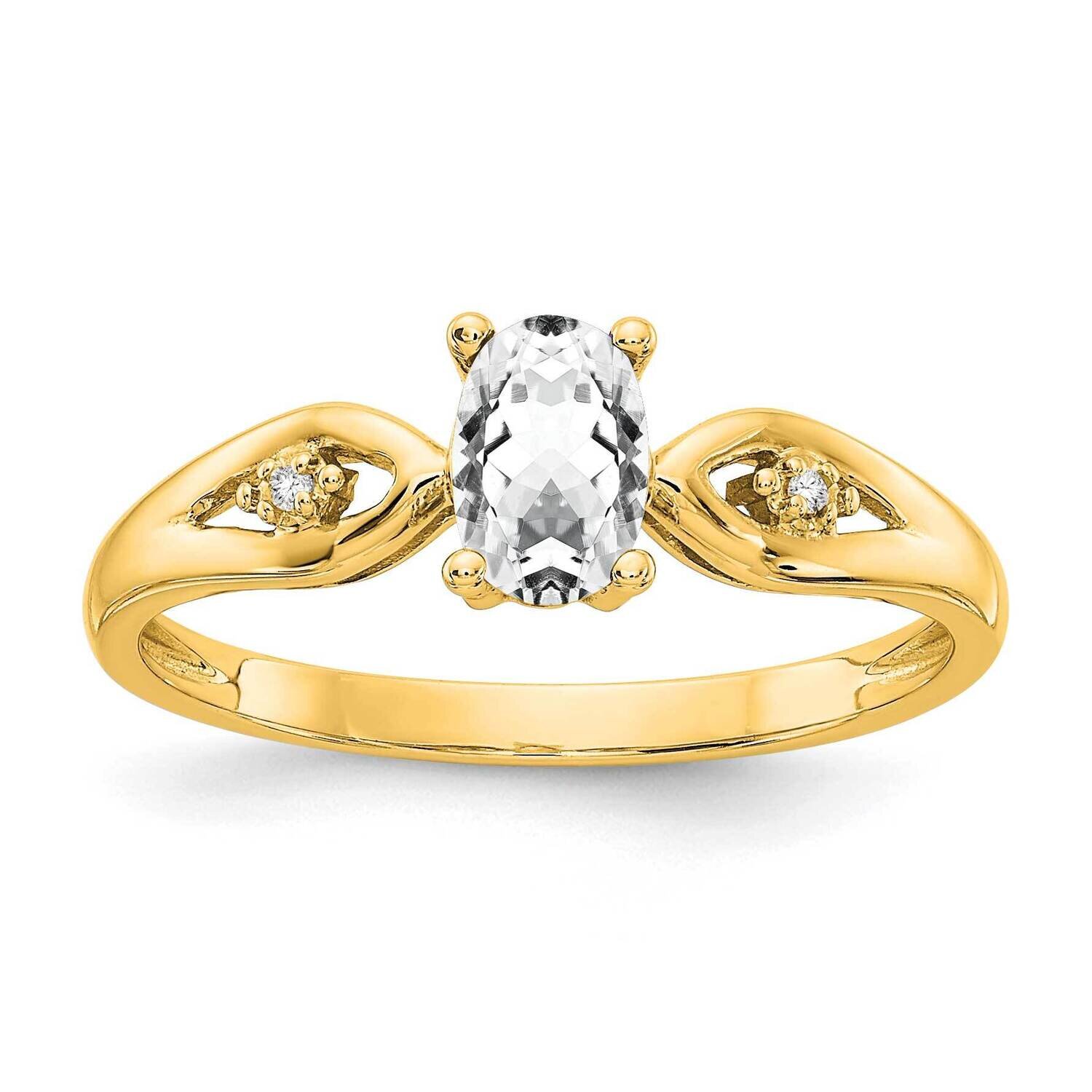 White Topaz Diamond Ring 14k Gold XBS591, MPN: XBS591, 196904022191