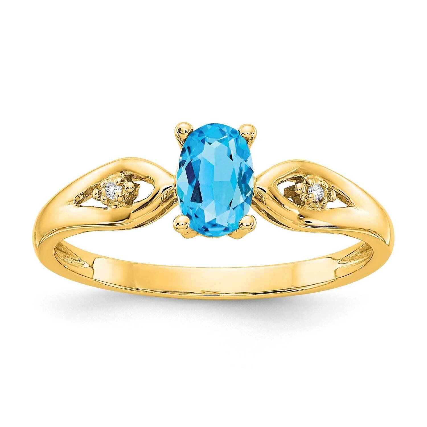 Blue Topaz Diamond Ring 14k Gold XBS609, MPN: XBS609, 196904021798
