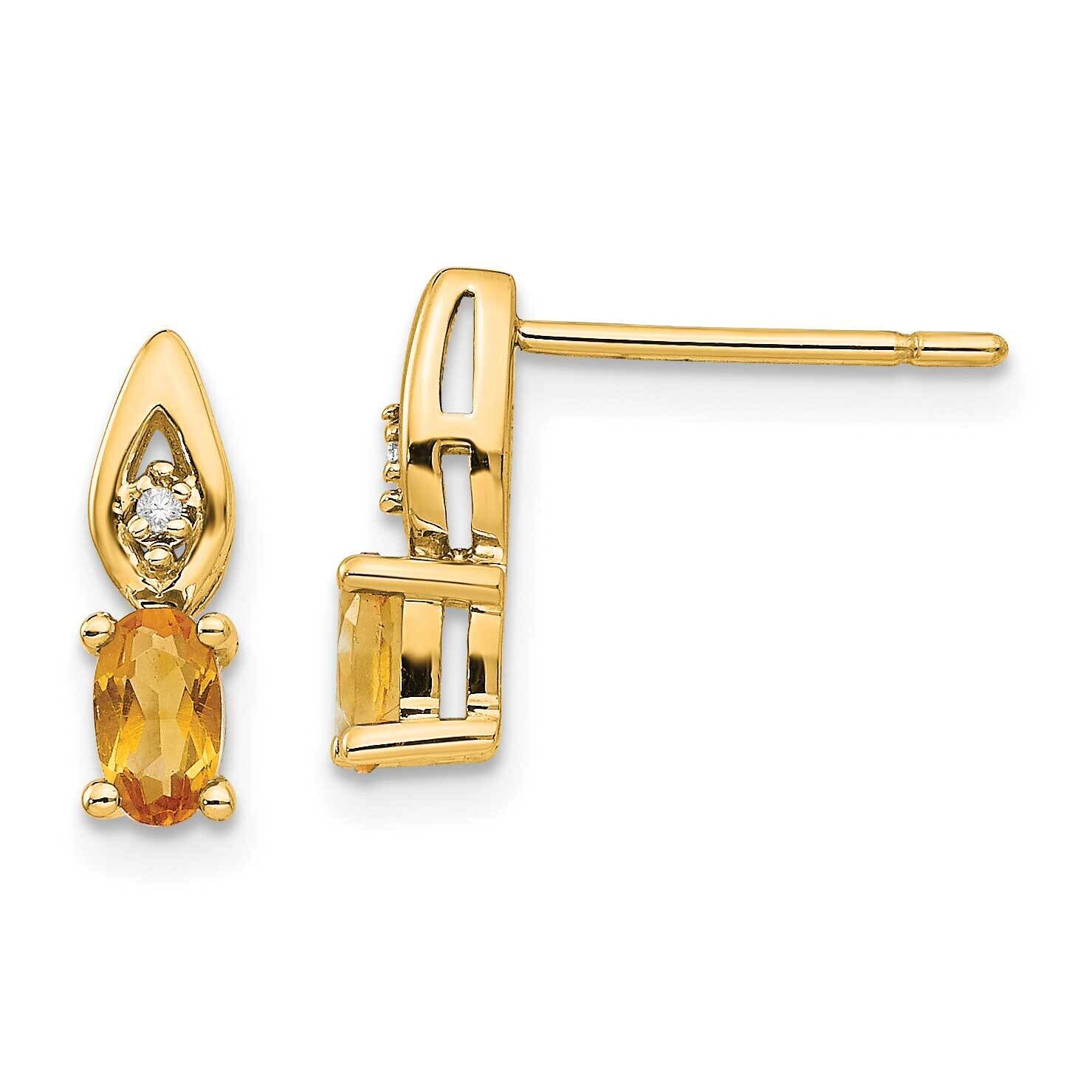 Citrine Diamond Earring 14k Gold XBS613, MPN: XBS613, 191101800979