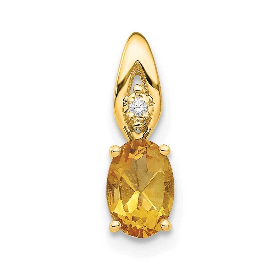 Citrine Diamond Pendant 14k Gold XBS618, MPN: XBS618,