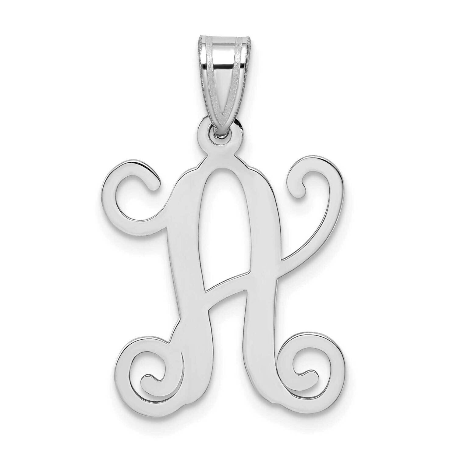 Initial Letter A Pendant 14k White Gold Casted High Polished XNA518W/A