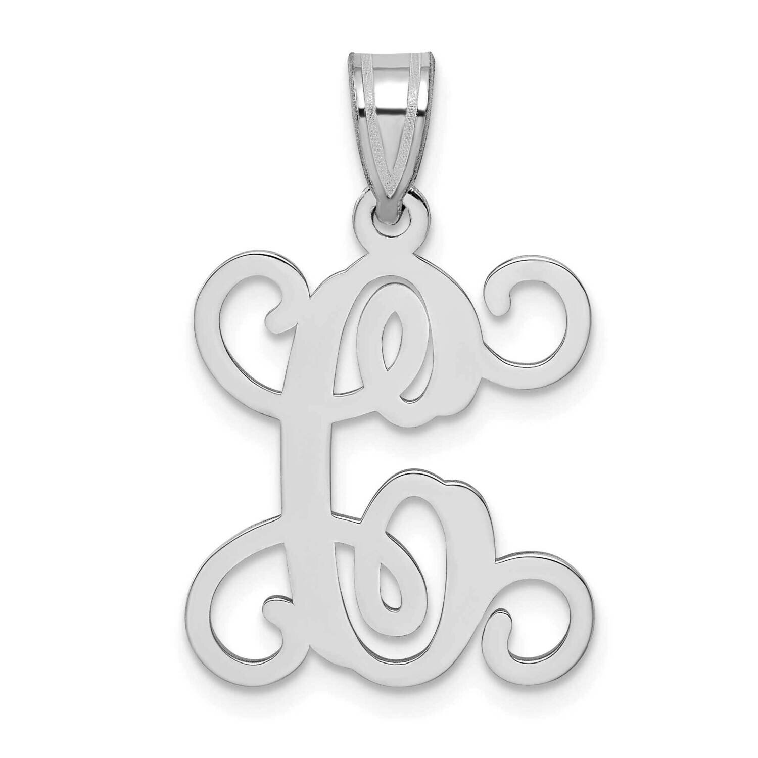 Initial Letter C Pendant 14k White Gold Casted High Polished XNA518W/C