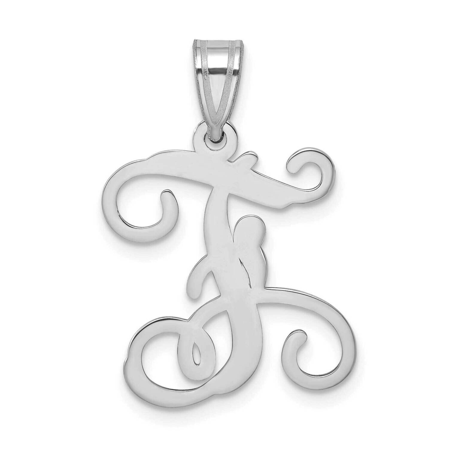 Initial Letter F Pendant 14k White Gold Casted High Polished XNA518W/F, MPN: XNA518W/F,