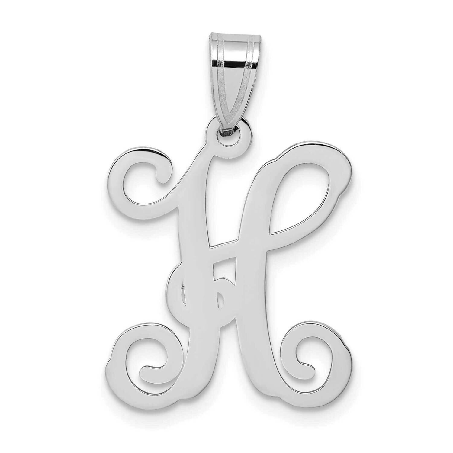 Initial Letter H Pendant 14k White Gold Casted High Polished XNA518W/H, MPN: XNA518W/H,