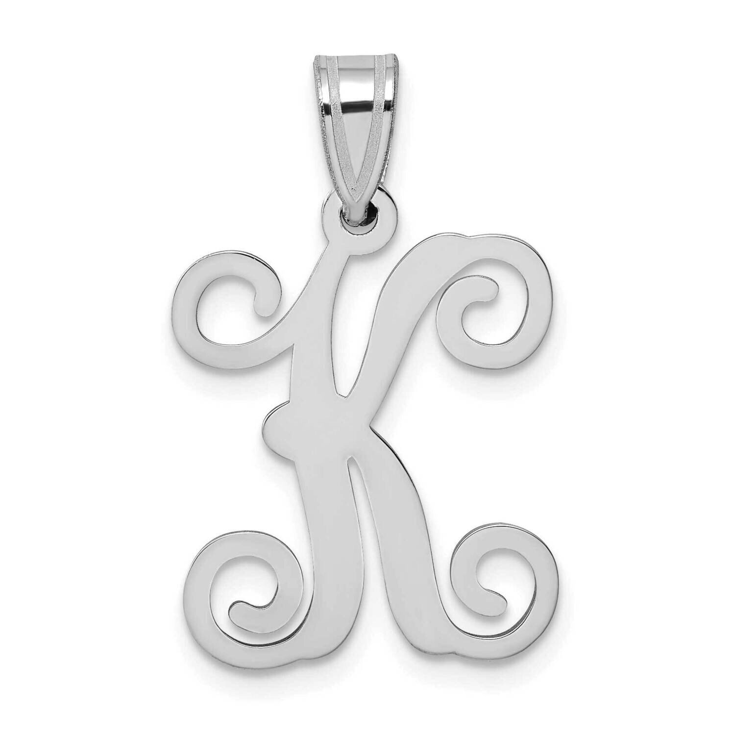 Initial Letter K Pendant 14k White Gold Casted High Polished XNA518W/K, MPN: XNA518W/K,