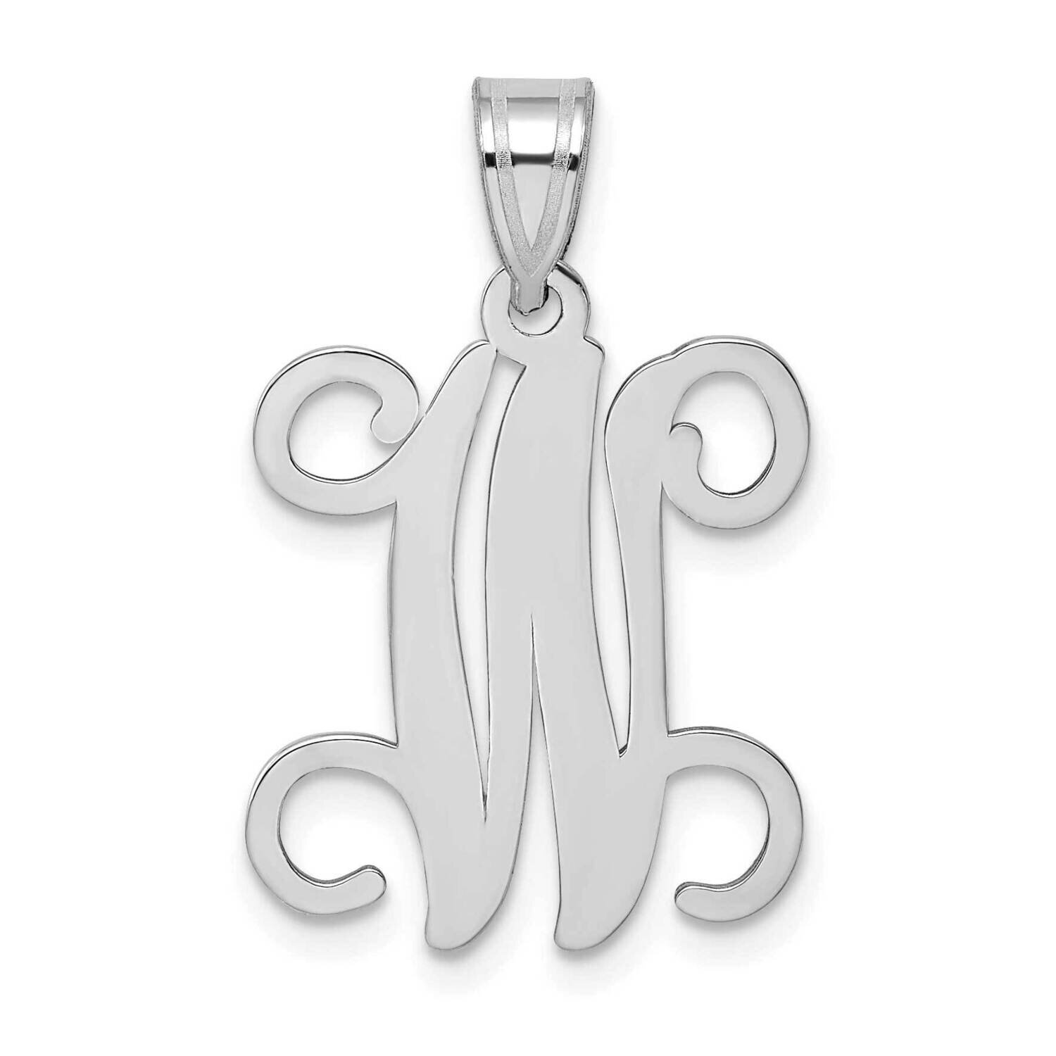 Initial Letter W Pendant 14k White Gold Casted High Polished XNA518W/W, MPN: XNA518W/W,