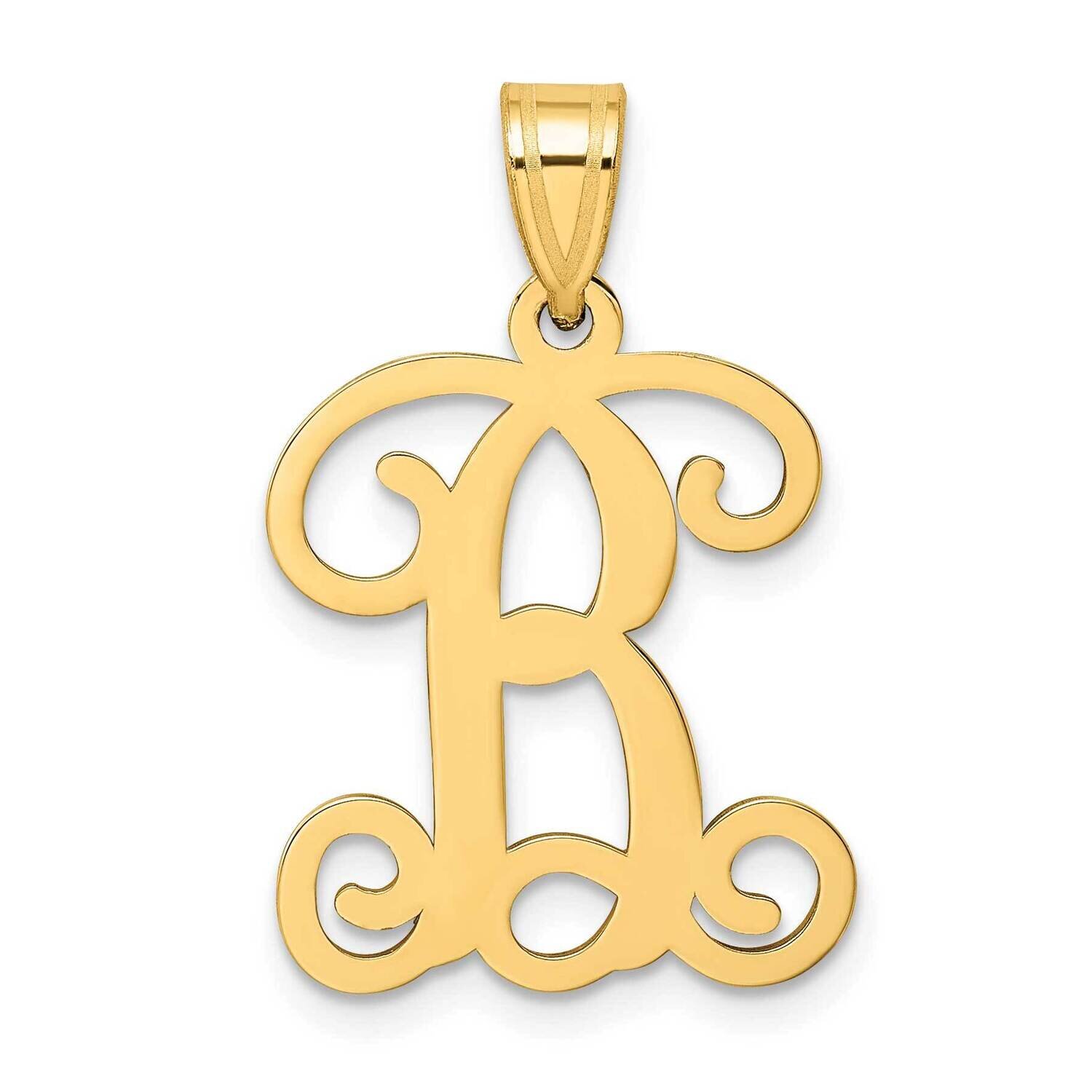 Initial Letter B Pendant 14k Gold Casted High Polished XNA518Y/B, MPN: XNA518Y/B,