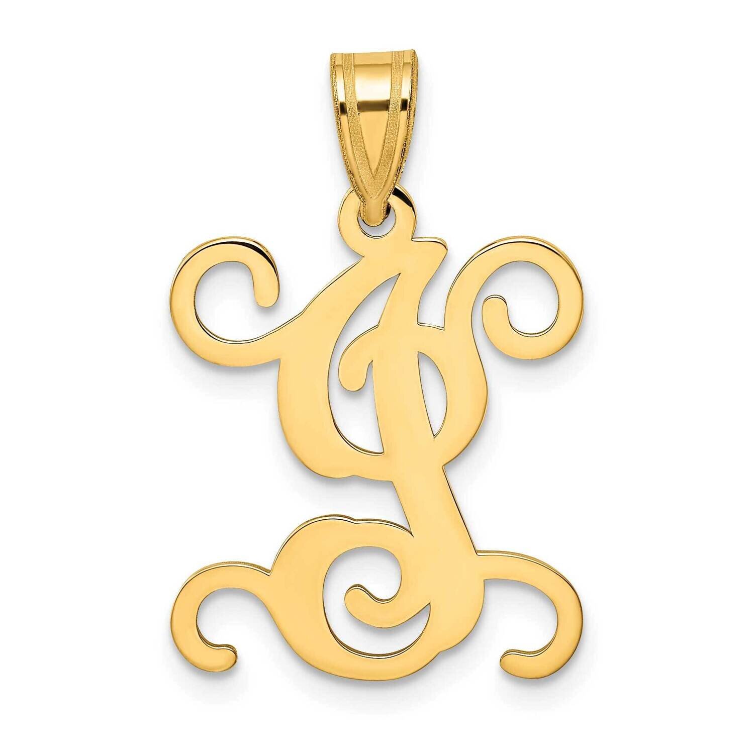 Initial Letter I Pendant 14k Gold Casted High Polished XNA518Y/I, MPN: XNA518Y/I,