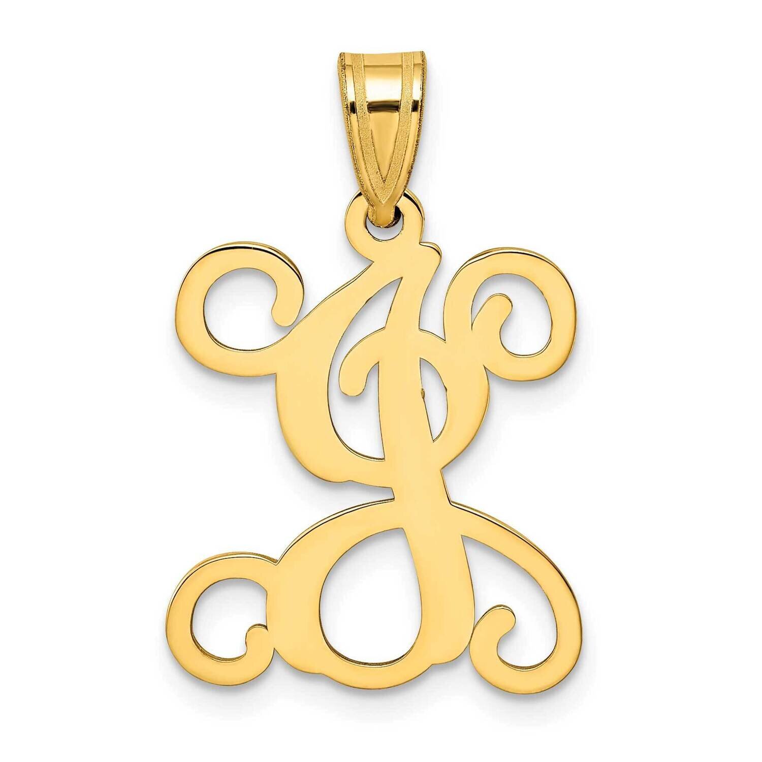 Initial Letter J Pendant 14k Gold Casted High Polished XNA518Y/J, MPN: XNA518Y/J,