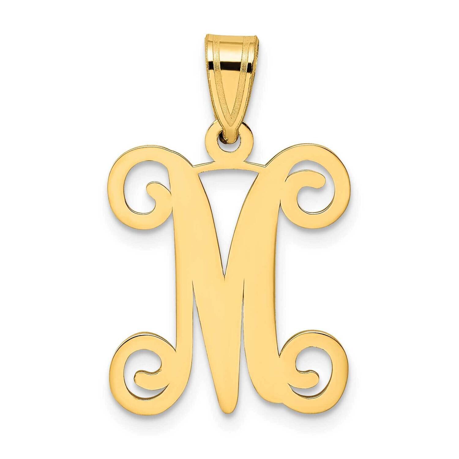 Initial Letter M Pendant 14k Gold Casted High Polished XNA518Y/M, MPN: XNA518Y/M,