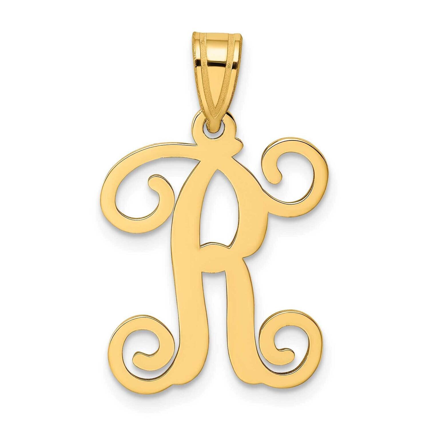 Initial Letter R Pendant 14k Gold Casted High Polished XNA518Y/R, MPN: XNA518Y/R,