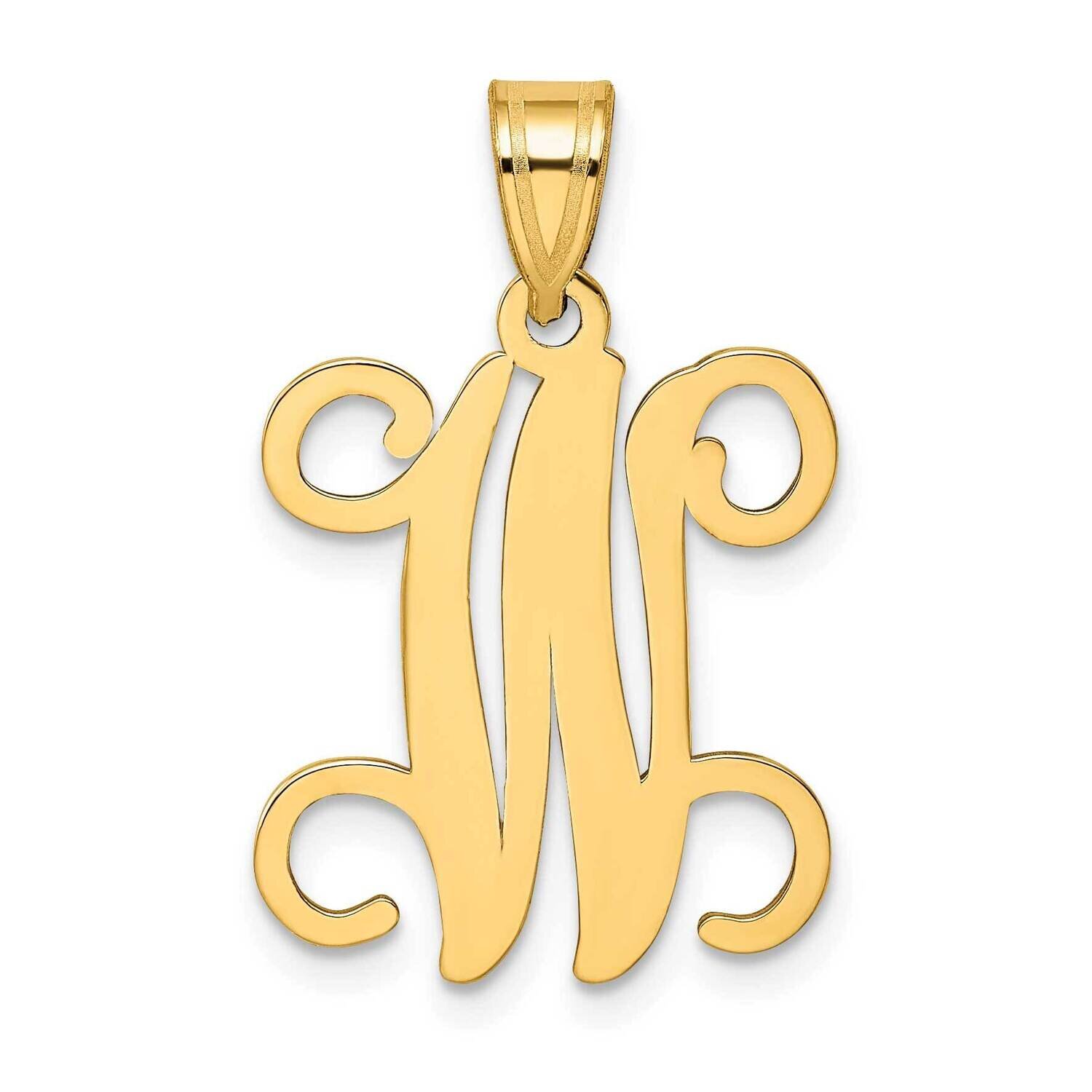 Initial Letter W Pendant 14k Gold Casted High Polished XNA518Y/W, MPN: XNA518Y/W,