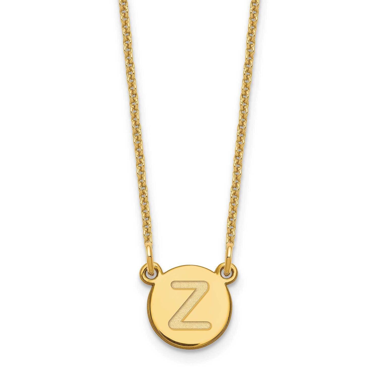 Tiny Circle Block Initial Letter Z Necklace 14k Gold XNA722Y/Z, MPN: XNA722Y/Z, 196904089941