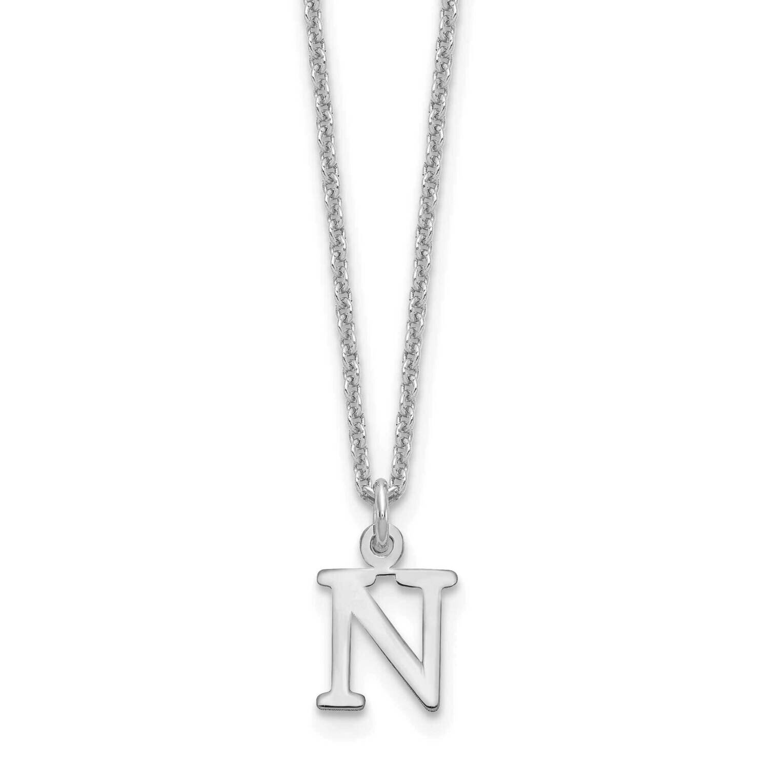 Letter N Initial Pendant with Chain 14k White Gold Cutout XNA727W/N, MPN: XNA727W/N, 191101672330