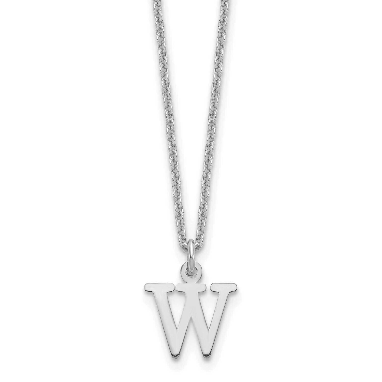 Letter W Initial Pendant with Chain 14k White Gold Cutout XNA727W/W, MPN: XNA727W/W, 191101672330