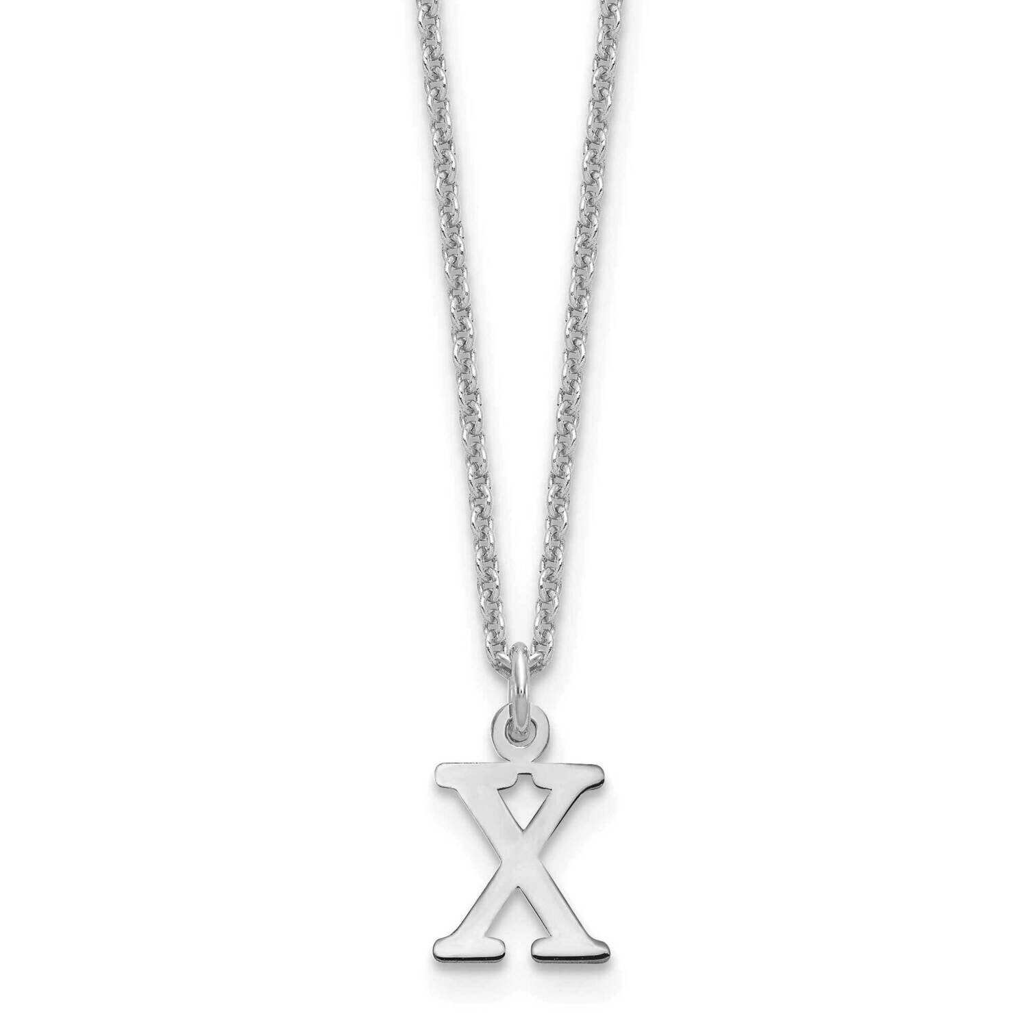 Letter X Initial Pendant with Chain 14k White Gold Cutout XNA727W/X, MPN: XNA727W/X, 191101672330